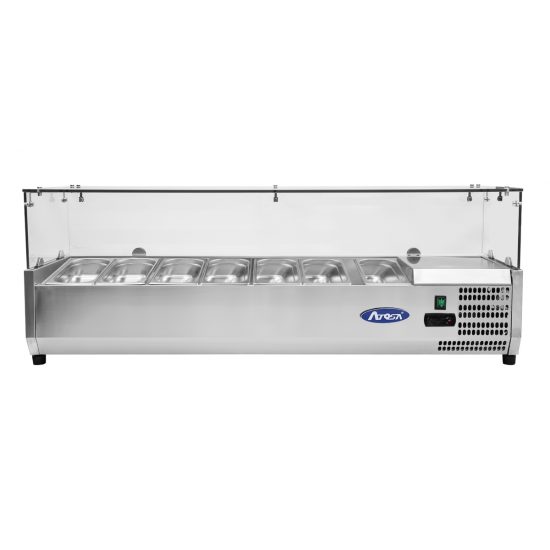 Présentoir à ingrédients inox vitré 7GN13 L1605mm Atosa-mondialchr.com
