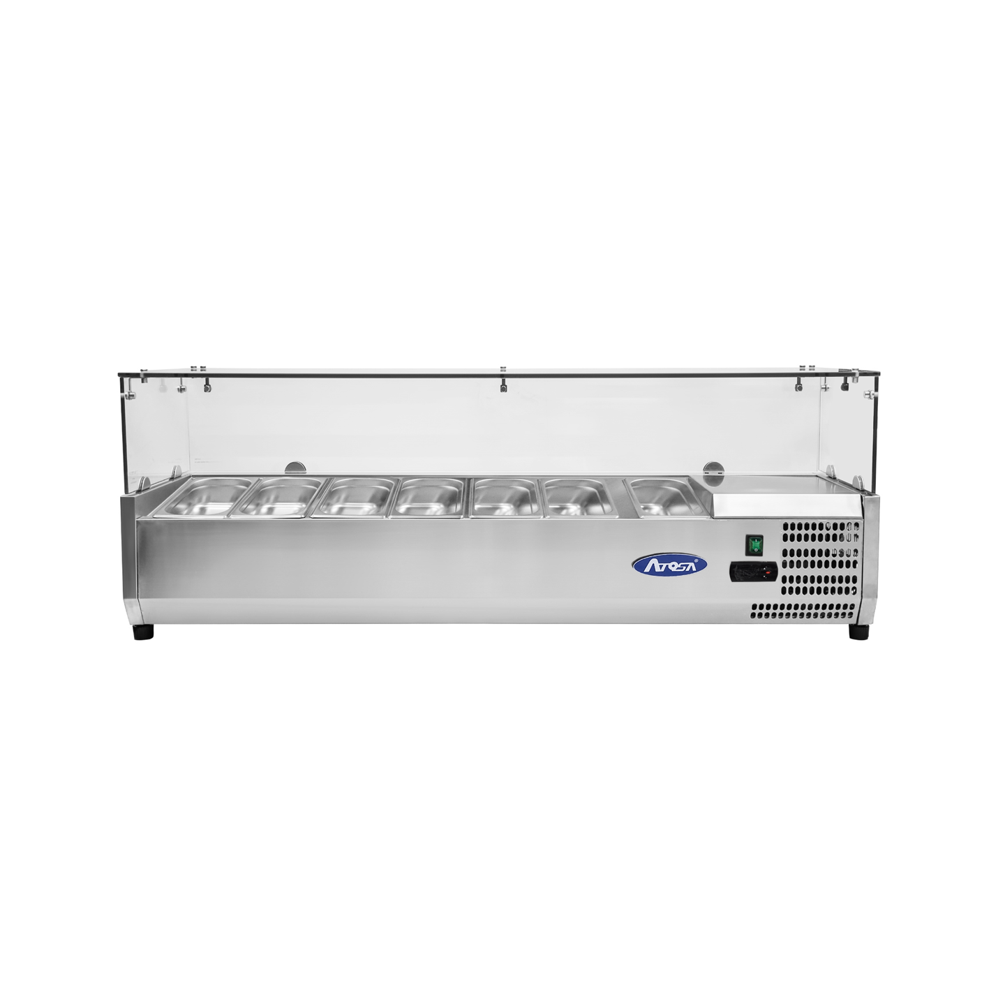 Présentoir à ingrédients inox vitré 7GN13 L1605mm Atosa-mondialchr.com