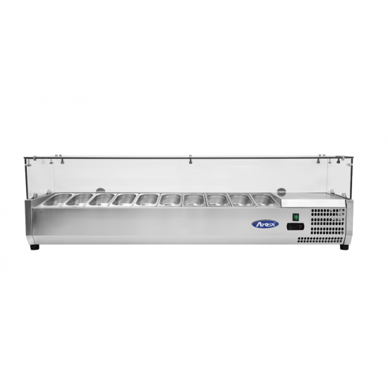 Présentoir à ingrédients inox vitré 10GN14 L2005mm Atosa-mondialchr.com