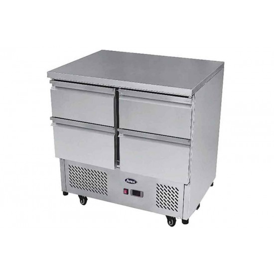 Table Réfrigérée Positive Compacte 4 tiroirs 300L Atosa-mondialchr.com