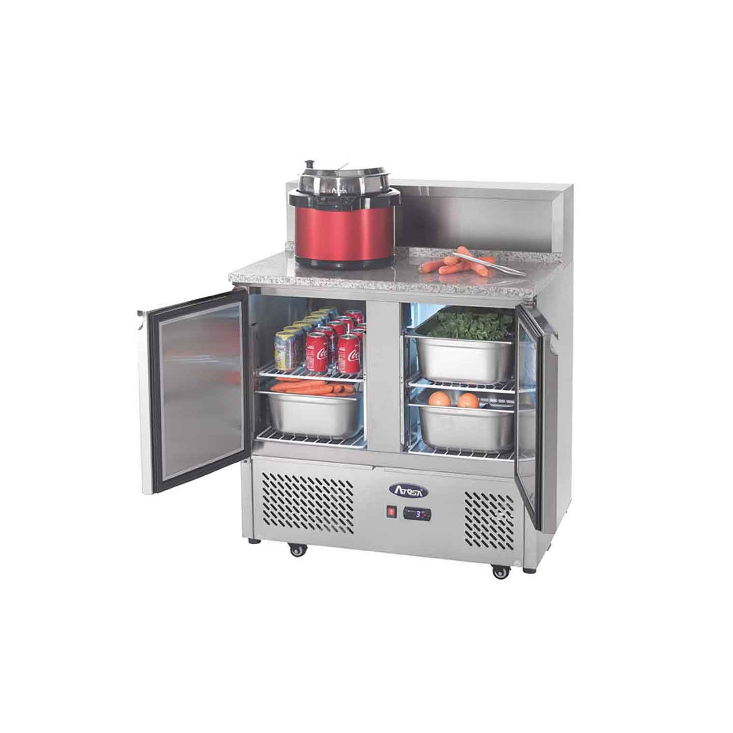 Meuble à pizzas compact 2 portes plan granit ESL3831GR – Atosa-mondialchr.com