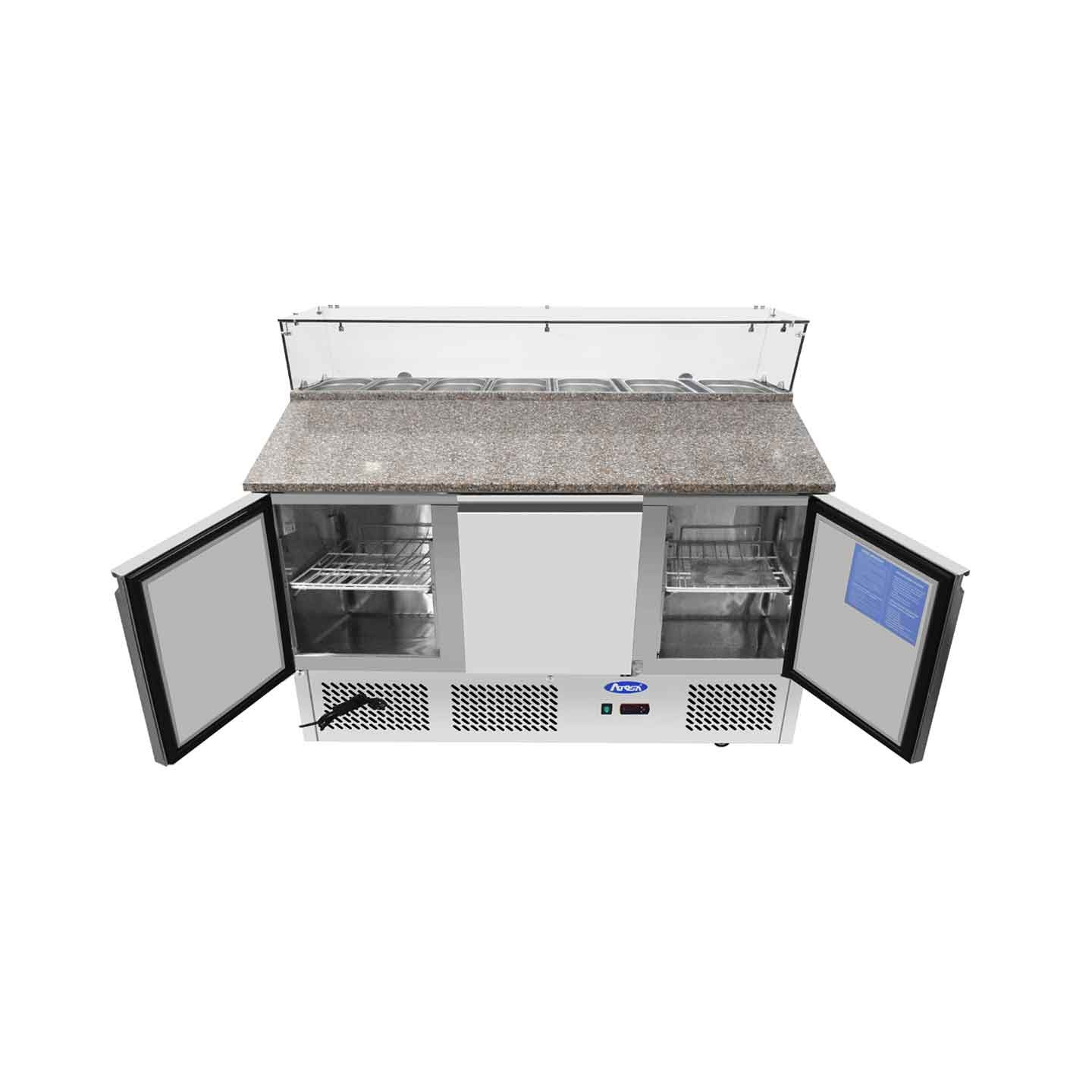 Meuble à pizzas 3 portes 380L plan granit ESL3864GR Atosa -mondialchr.com