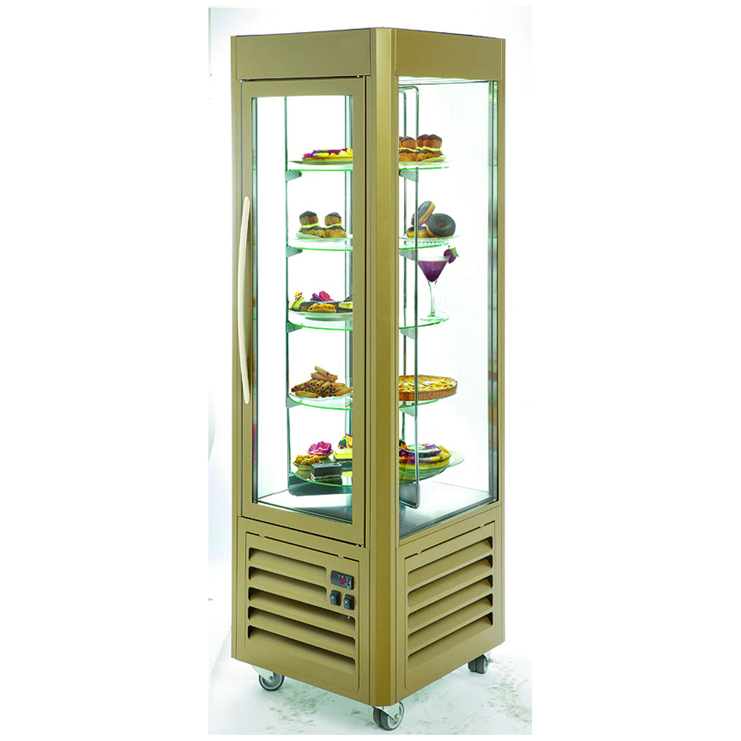 Vitrine réfrigérée 4 faces vitrées- Rotative- 360L froid positif