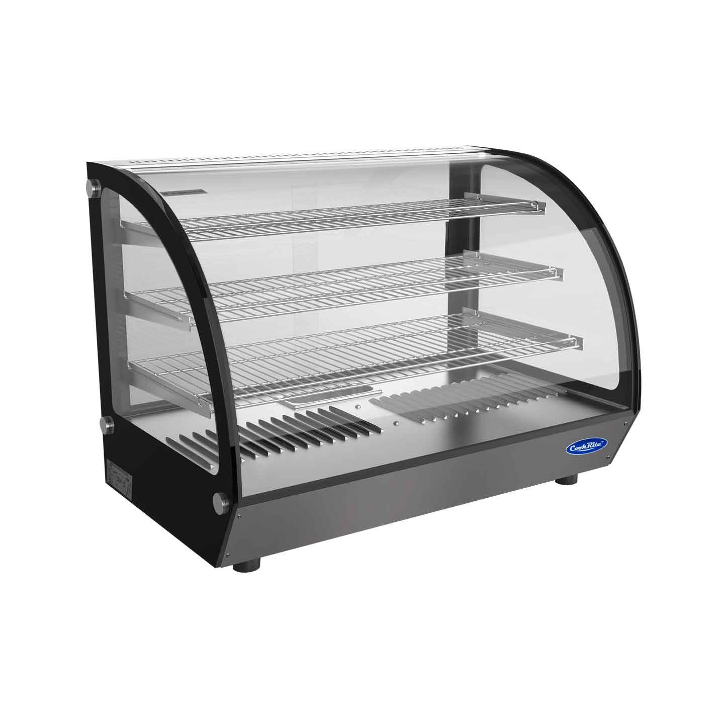 Vitrine chauffante bombée pro 160L WHY160L-B Atosa-mondialchr.com