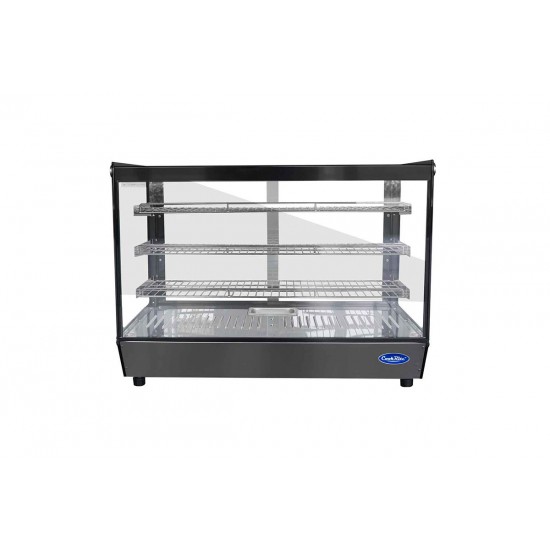 Vitrine chauffante droite de comptoir 200L WHF200L-B Atosa-mondialchr.com