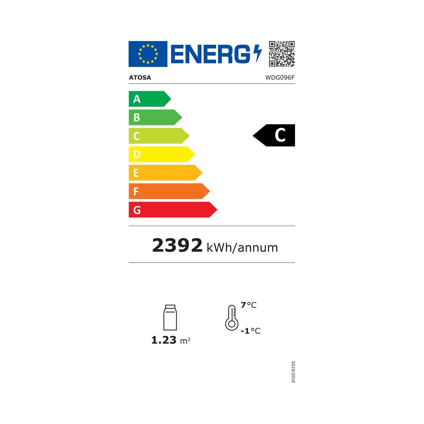 Vitrine réfrigérée droite noire service arrière 230L Atosa WDG096FB -mondialchr.com