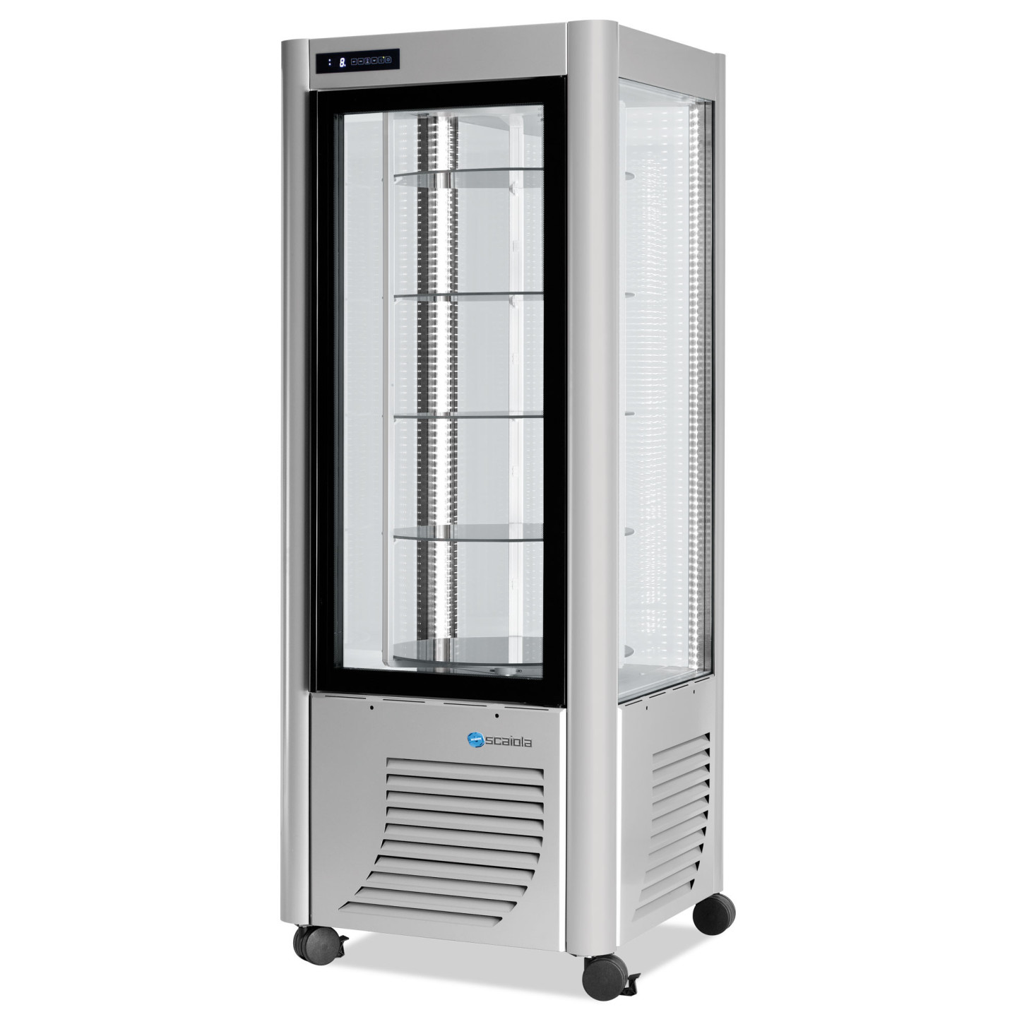 Vitrine réfrigérée 4 faces vitrées- Rotatif- 400L froid positif-SCAIOLA