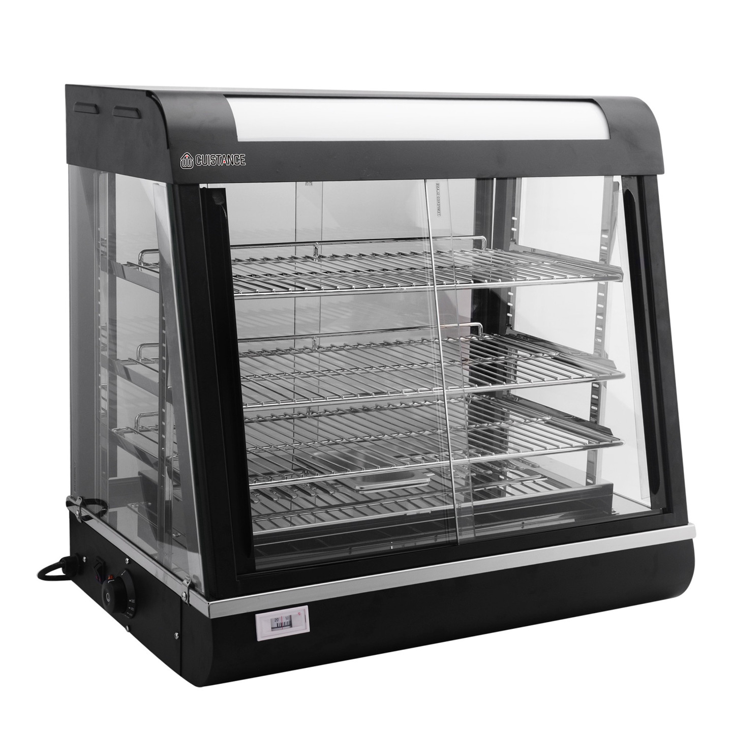 Vitrine chauffante de comptoir noire 110L Cuistance-mondialchr.com