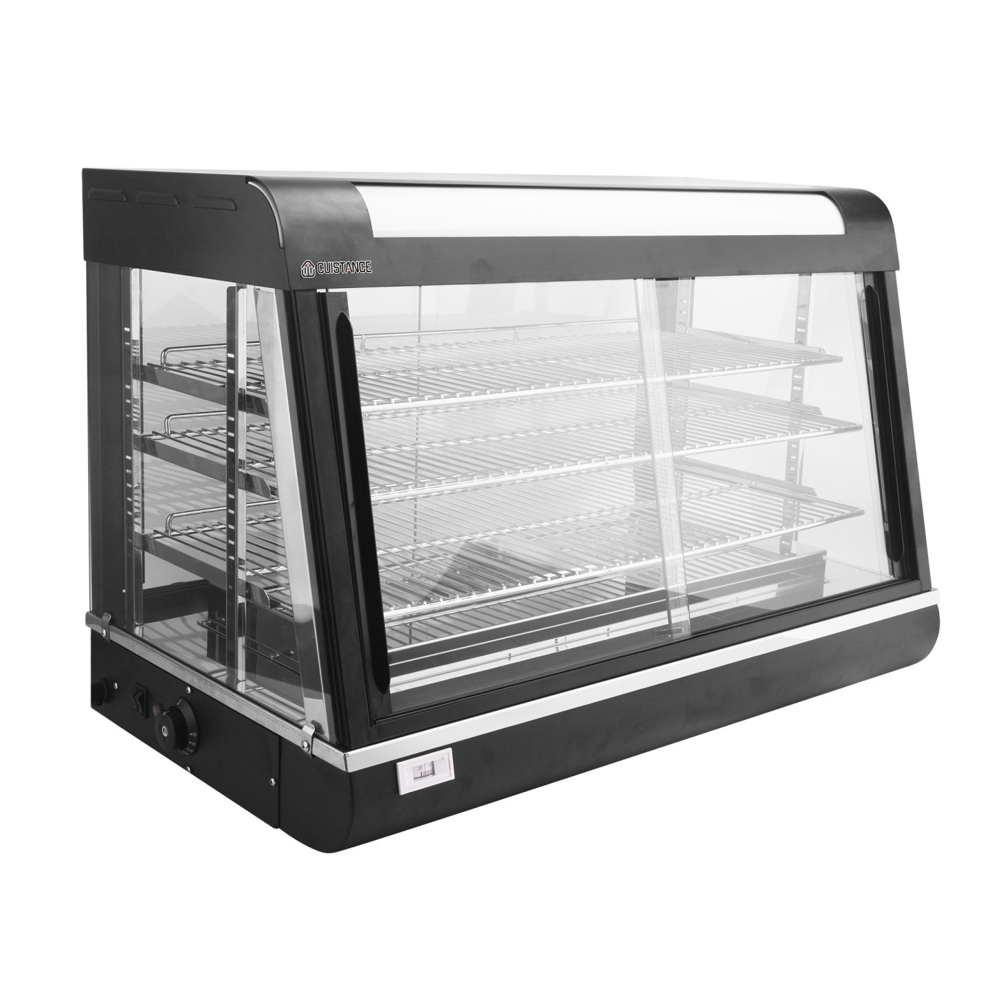 Vitrine chauffante de comptoir noire 370L Cuistance-mondialchr.com