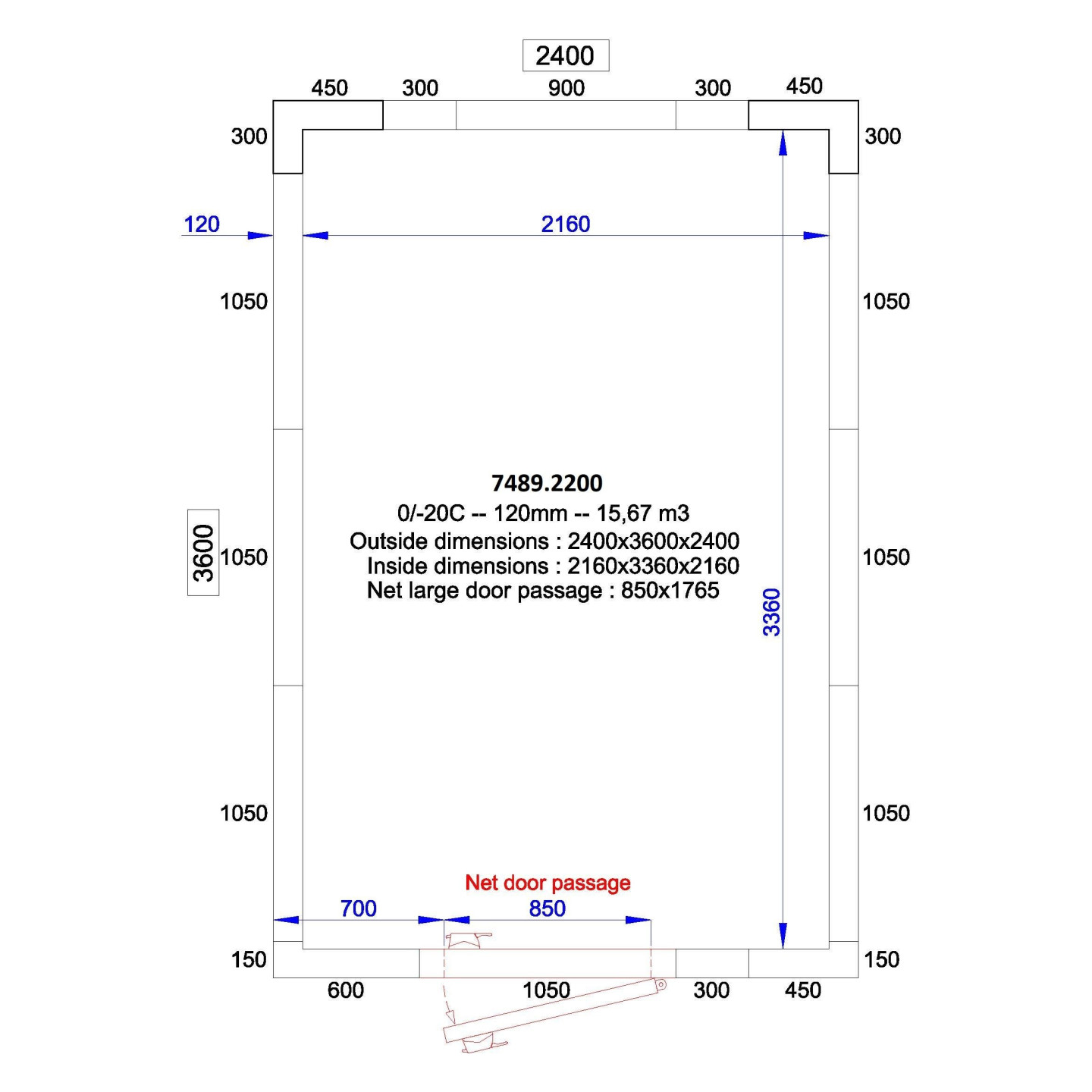 Chambre froide positive négative H2400 Combisteel-mondialchr.com
