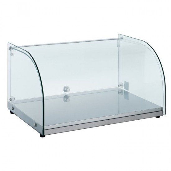 Vitrine d'exposition neutre vitrée courbe 25L Combisteel-mondialchr.com