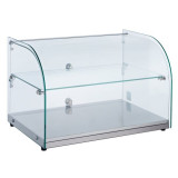 Vitrine d'exposition neutre vitrée courbe 45L Combisteel-mondialchr.com