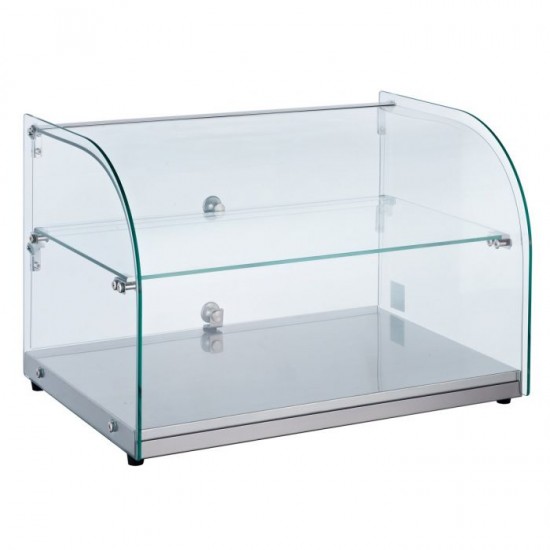 Vitrine d'exposition neutre vitrée courbe 45L Combisteel-mondialchr.com