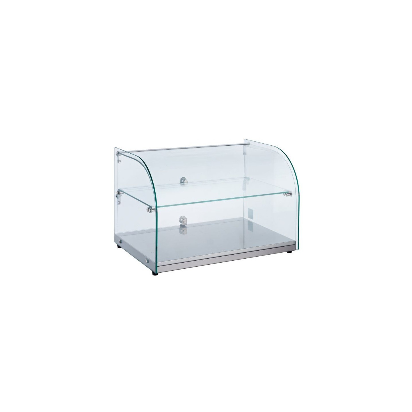 Vitrine d'exposition neutre vitrée courbe 45L Combisteel-mondialchr.com