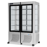 Vitrine réfrigérée 4 faces vitrées Double Fixe/Fixe 800L SCAIOLA