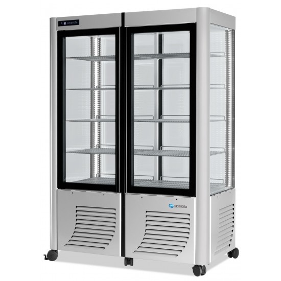 Vitrine réfrigérée 4 faces vitrées Double Fixe/Fixe 800L SCAIOLA