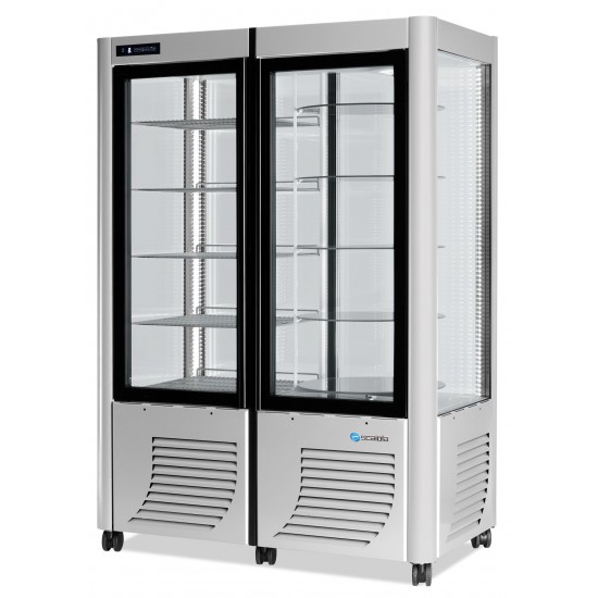 Vitrine réfrigérée 4 faces vitrées Double Fixe/Rotative 800L SCAIOLA