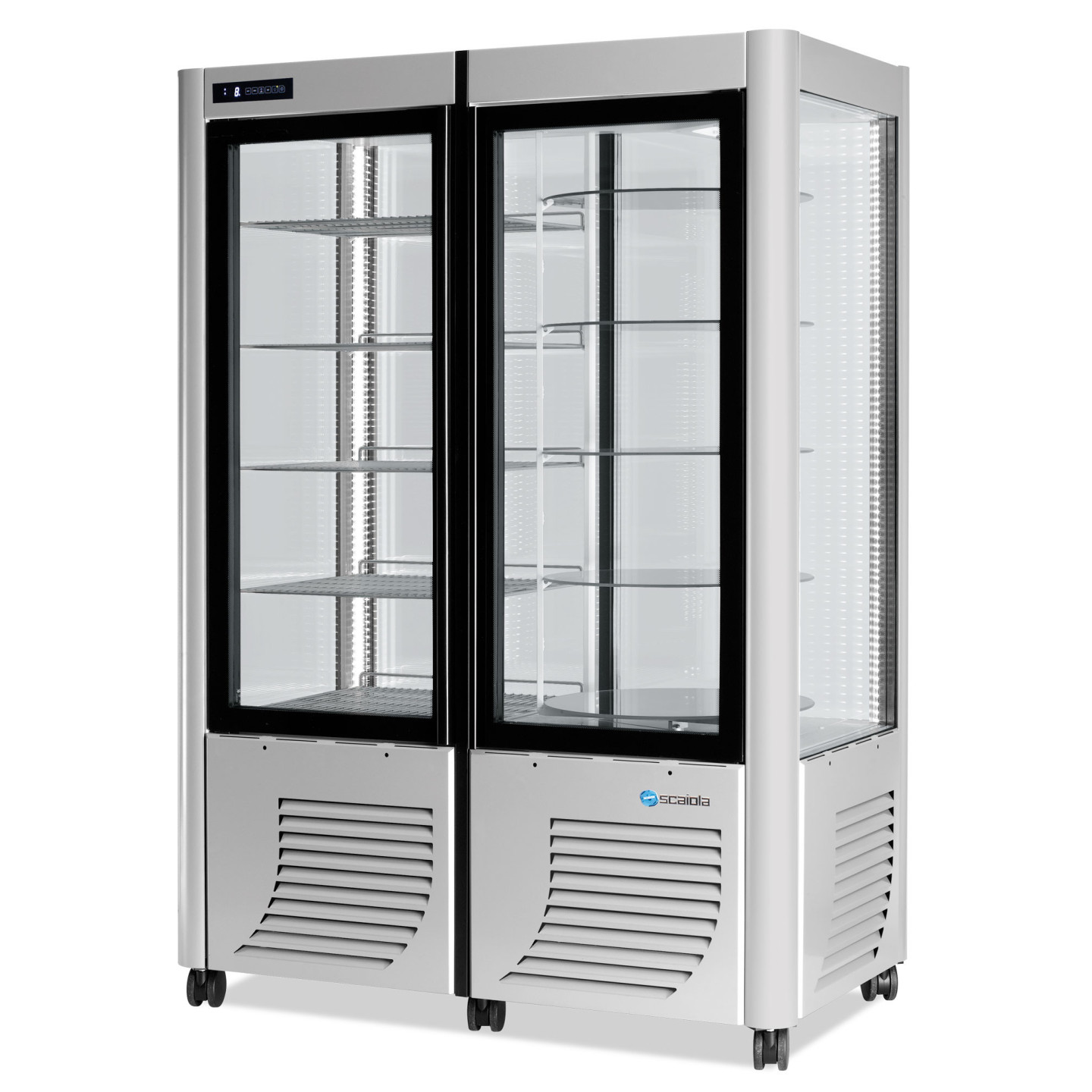 Vitrine réfrigérée 4 faces vitrées Double Fixe/Rotative 800L SCAIOLA