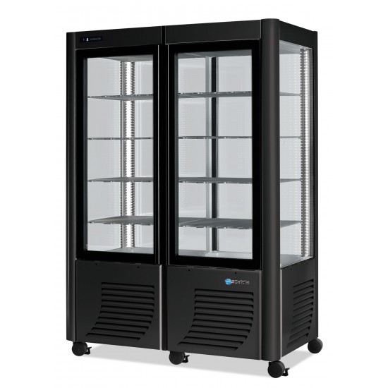 Vitrine réfrigérée Négative 4 faces vitrées Double Fixe/Fixe 800L SCAIOLA