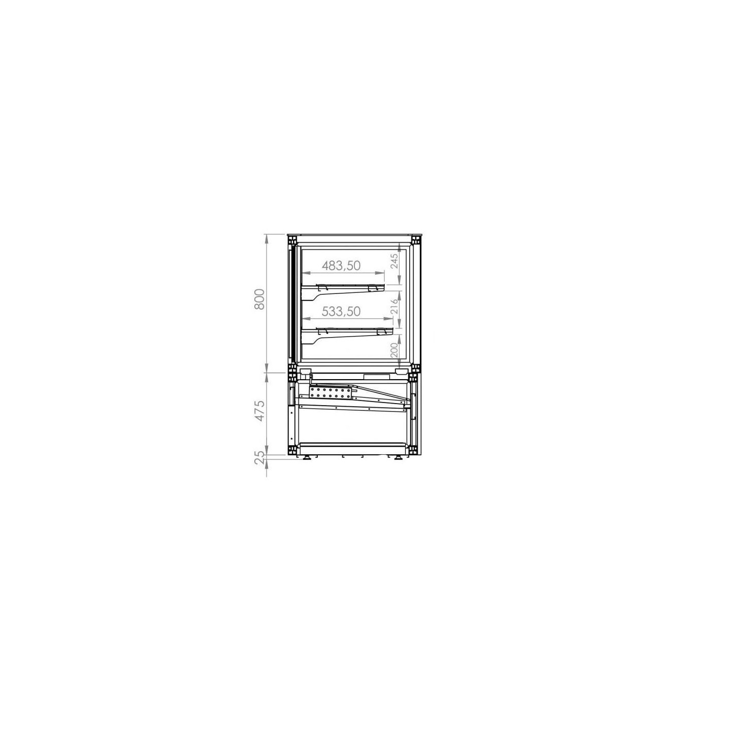 Vitrine réfrigérée positive vitrée 600L Combisteel-mondialchr.com