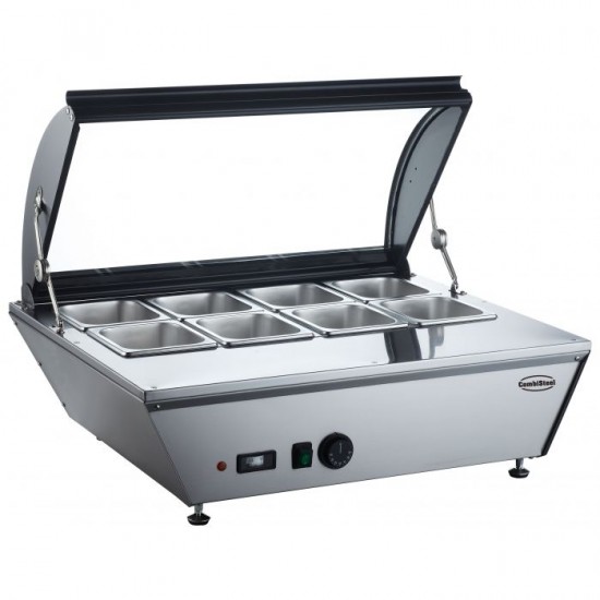 Puits chaud vitré 8xGN1 6 100mm 67L Combisteel-mondialchr.com