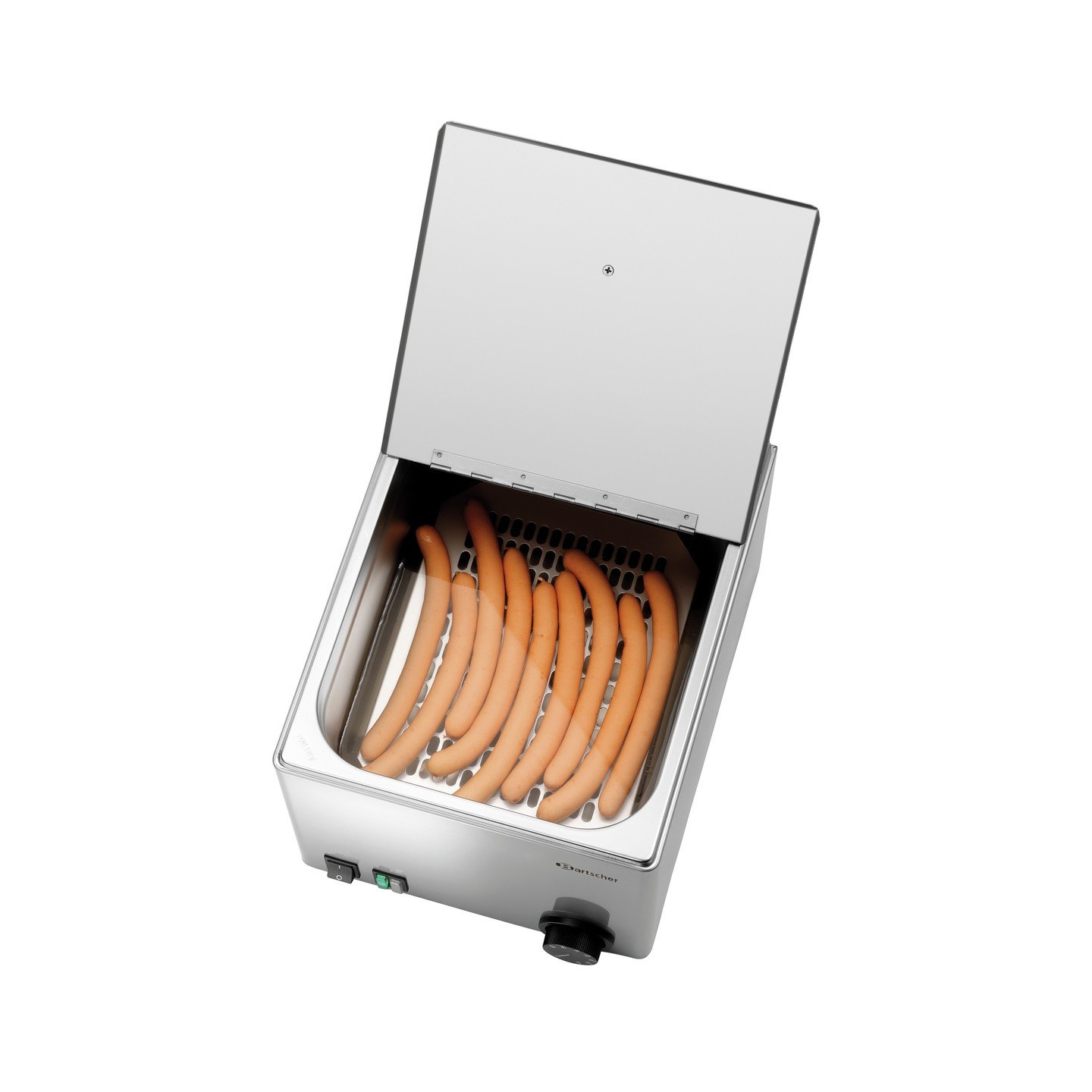 Chauffe-saucisses électrique professionnel 1cuve Bartscher-mondialchr.com