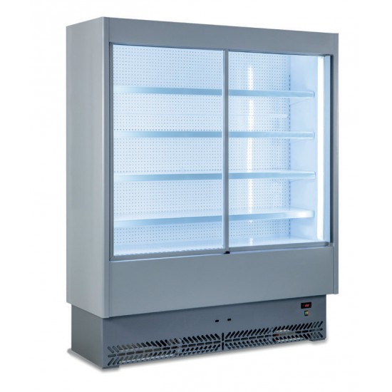 Vitrine Murale INOX 1595mm P.650 Avec Portes Coulissantes - VULCANO