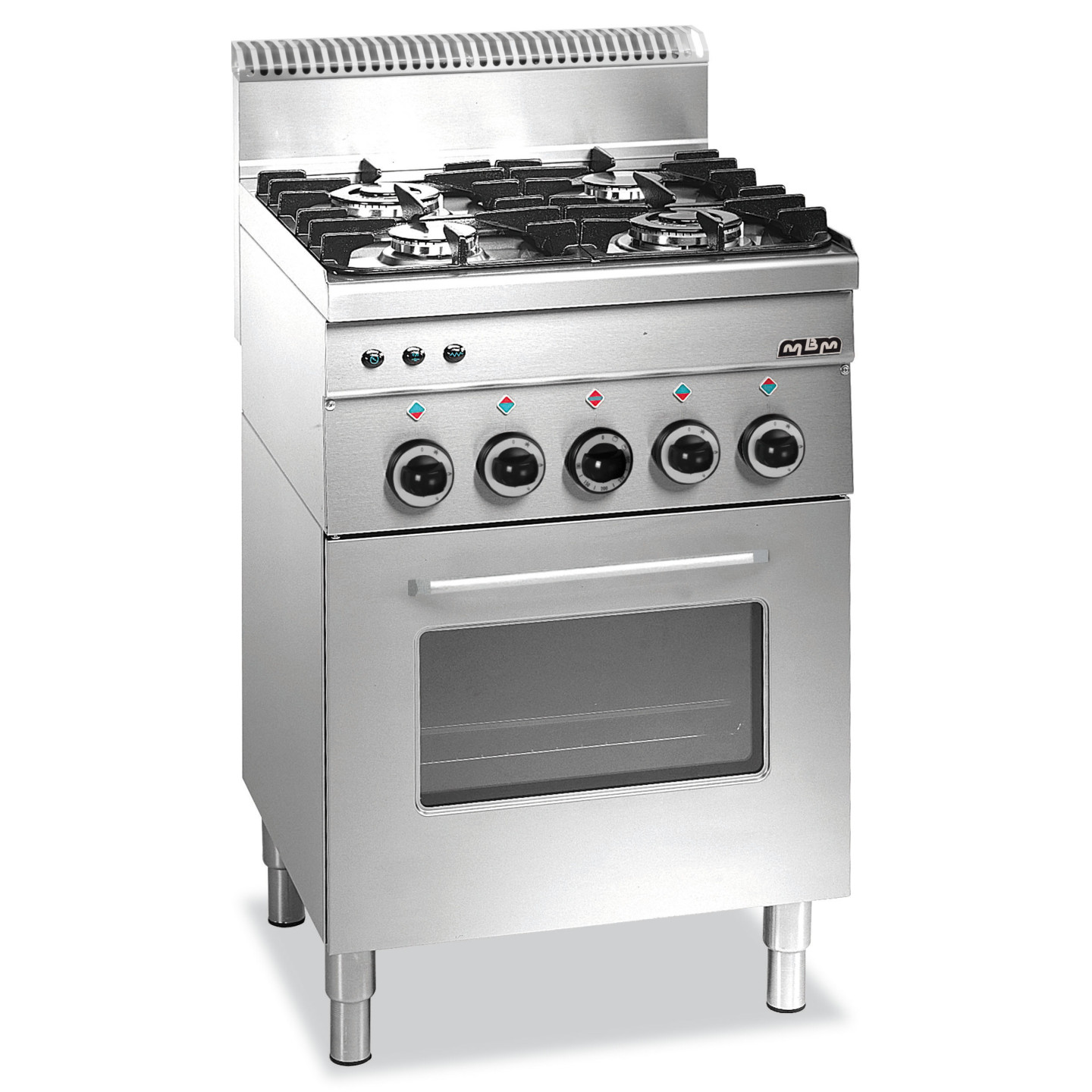 Fourneau 4 feux vifs sur 1 four gaz avec grill électrique MBM