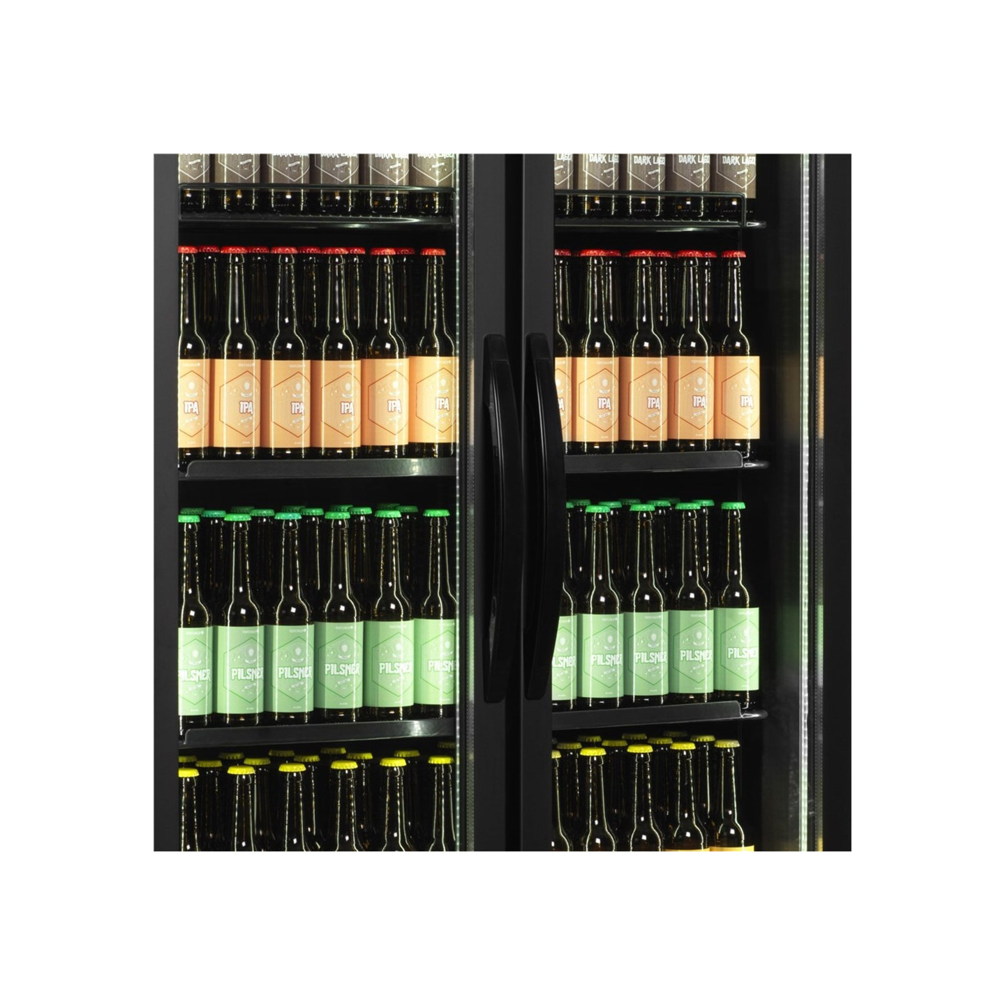 Vitrine réfrigérée noire FS890H BLACK 2 portes 34753 TEFCOLD-mondialchr.com