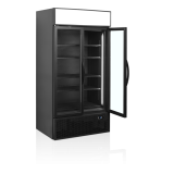 Vitrine réfrigérée noire FSC1000H BLACK  2 portes 34754 TEFCOLD-mondialchr.com