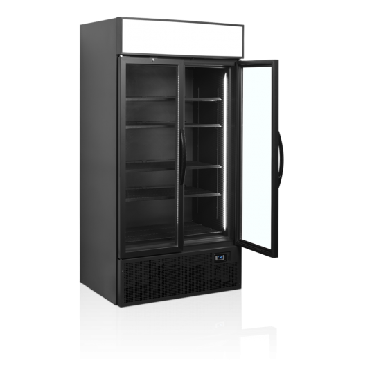 Vitrine réfrigérée noire FSC1000H BLACK 2 portes 34754 TEFCOLD-mondialchr.com