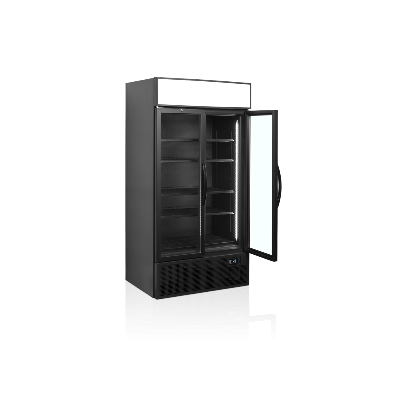 Vitrine réfrigérée noire FSC1000H BLACK  2 portes 34754 TEFCOLD-mondialchr.com
