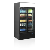 Vitrine réfrigérée noire FSC1000H BLACK  2 portes 34754 TEFCOLD-mondialchr.com