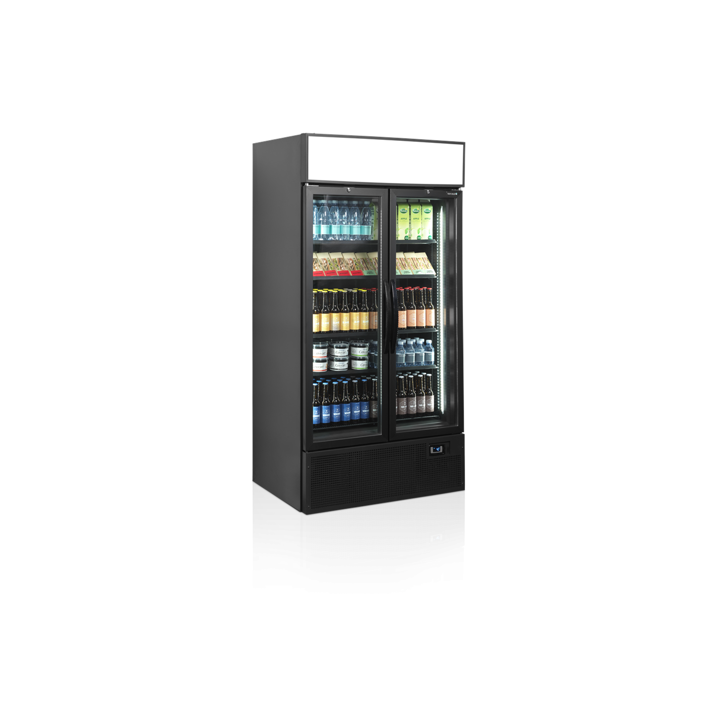 Vitrine réfrigérée noire FSC1000H BLACK  2 portes 34754 TEFCOLD-mondialchr.com