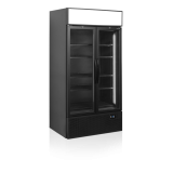 Vitrine réfrigérée noire FSC1000H BLACK  2 portes 34754 TEFCOLD-mondialchr.com