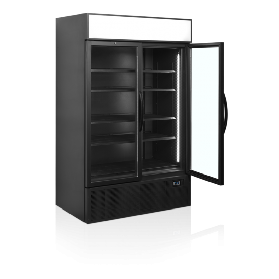 Vitrine réfrigérée noire FSC1200H BLACK 2 portes 34756 TEFCOLD-mondialchr.com