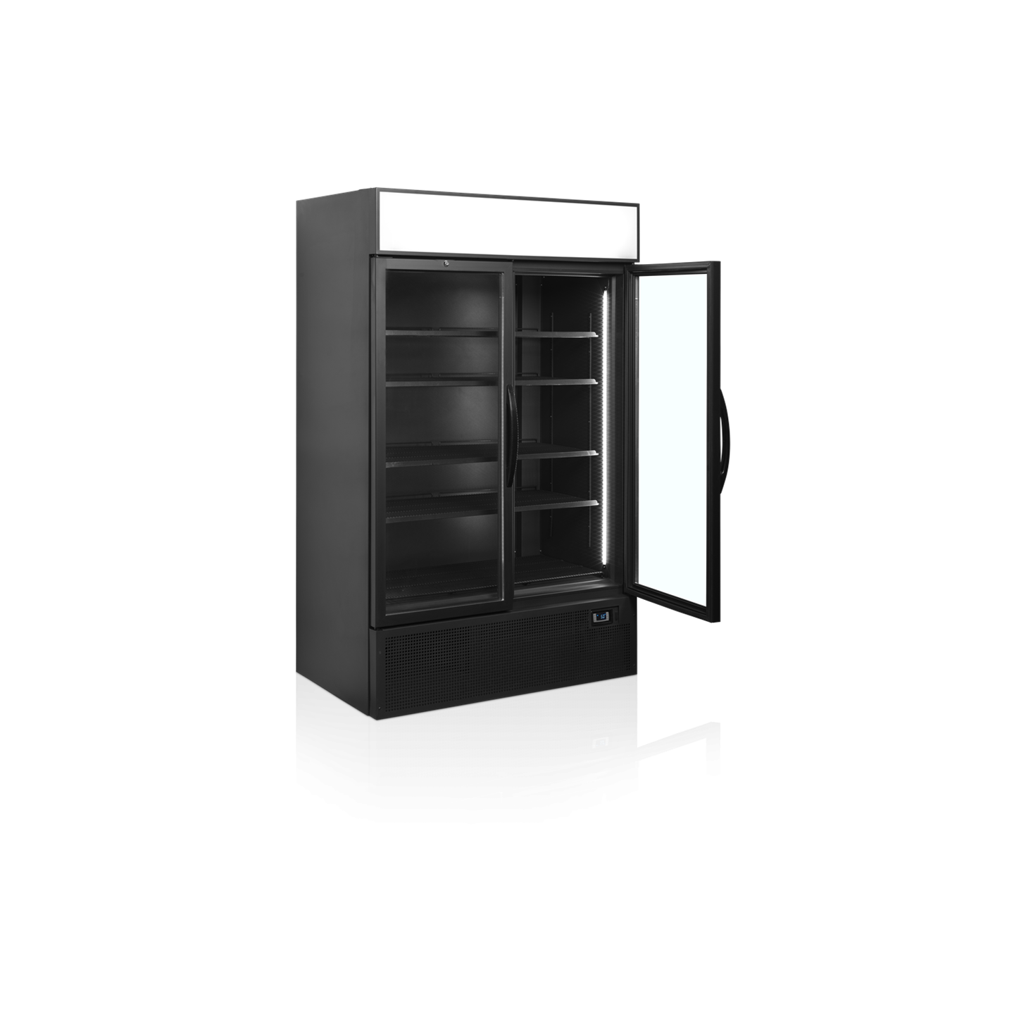 Vitrine réfrigérée noire FSC1200H BLACK 2 portes 34756 TEFCOLD-mondialchr.com