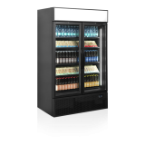 Vitrine réfrigérée noire FSC1200H BLACK 2 portes 34756 TEFCOLD-mondialchr.com