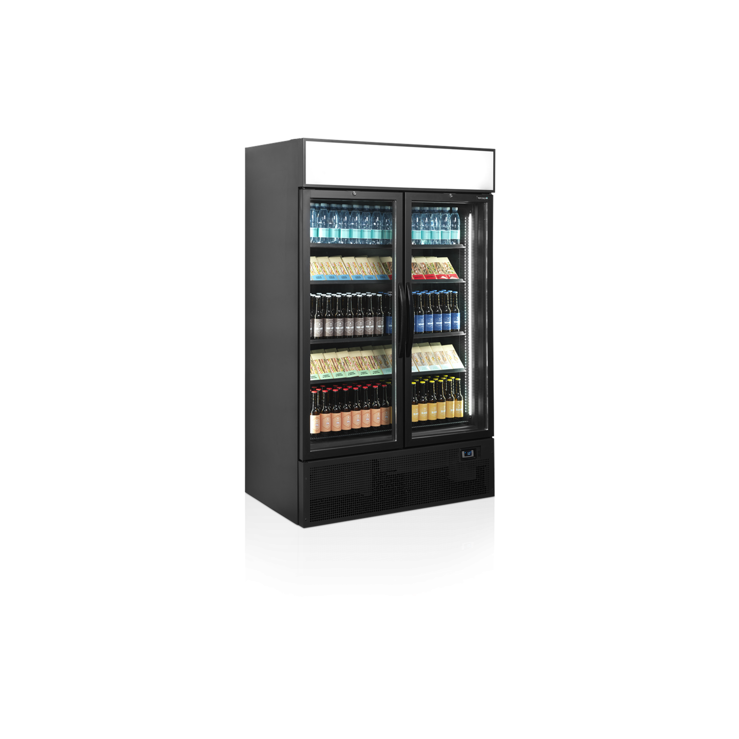 Vitrine réfrigérée noire FSC1200H BLACK 2 portes 34756 TEFCOLD-mondialchr.com