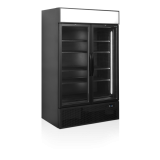 Vitrine réfrigérée noire FSC1200H BLACK 2 portes 34756 TEFCOLD-mondialchr.com