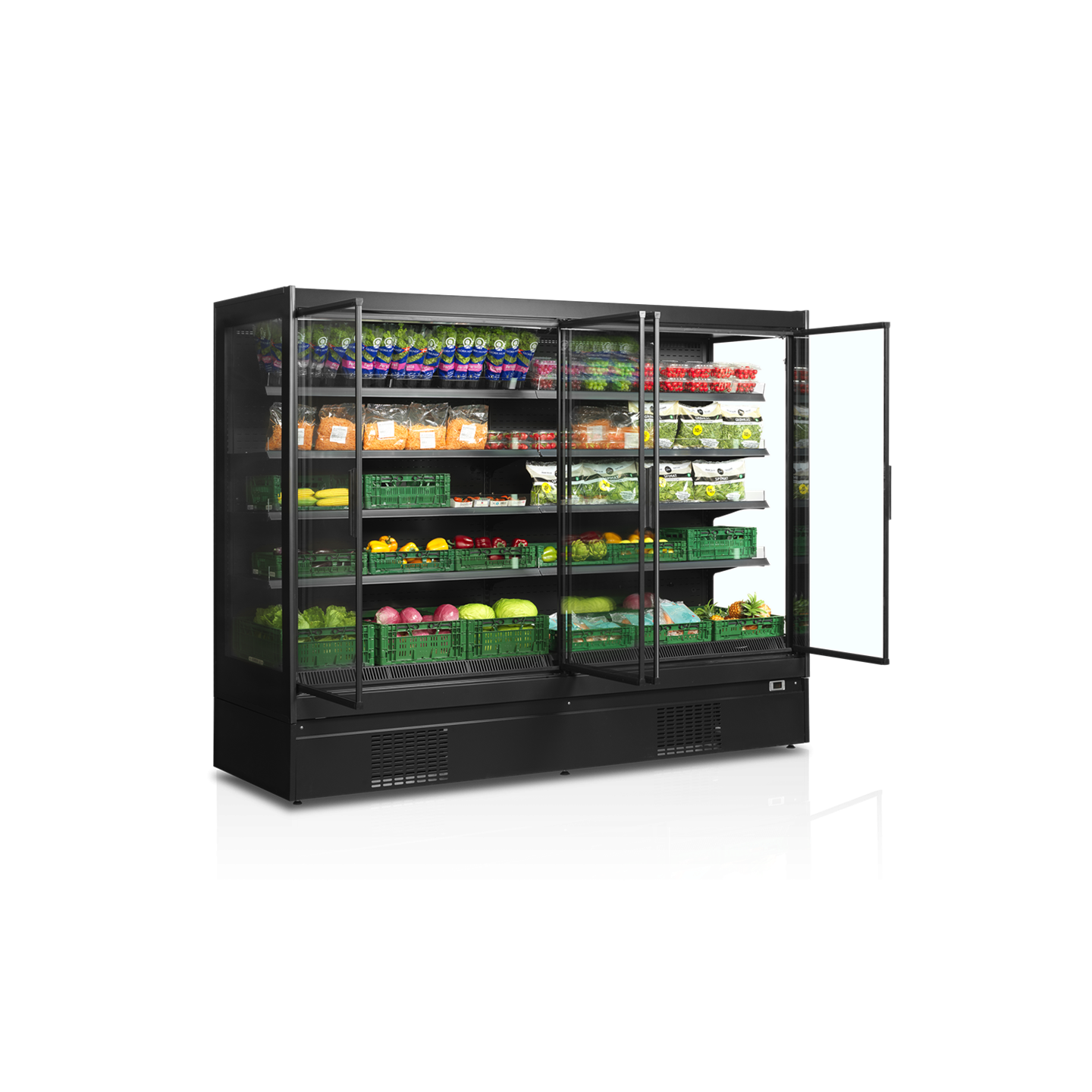 Vitrine réfrigérée pour supermarché à froid positif 2600mm Profondeur 920mm EXTRA2500CD TEFCOLD-mondialchr.com