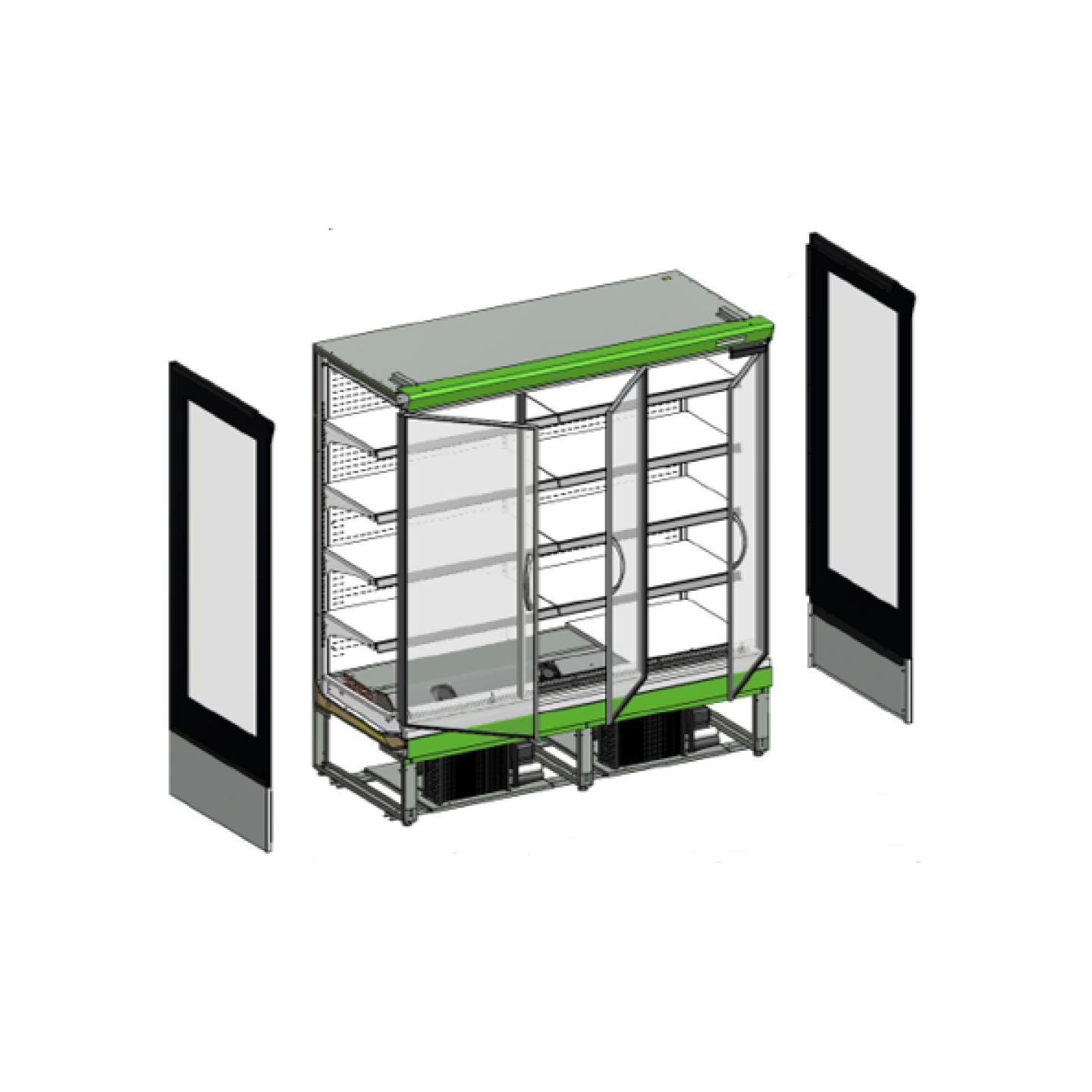 Vitrine réfrigérée pour supermarché à froid positif 2600mm Profondeur 920mm EXTRA2500CD TEFCOLD-mondialchr.com