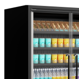 Vitrine réfrigérée pour supermarché à froid positif 1018mm Profondeur 740mm Galaxy GP10FGD Black TEFCOLD-mondialchr.com