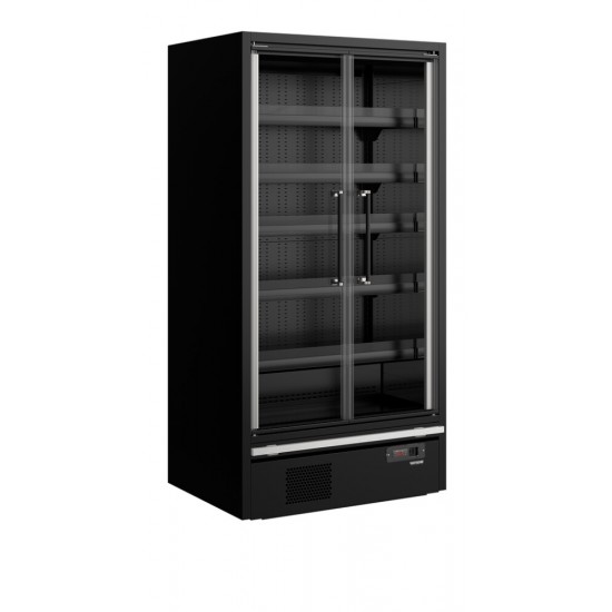 Vitrine réfrigérée pour supermarché à froid positif 1018mm Profondeur 740mm Galaxy GP10FGD Black TEFCOLD-mondialchr.com