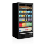 Vitrine réfrigérée pour supermarché à froid positif 1018mm Profondeur 740mm Galaxy GP10FGD Black TEFCOLD-mondialchr.com
