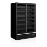 Vitrine réfrigérée pour supermarché à froid positif 1330mm Profondeur 740mm Galaxy GP14FGD Black TEFCOLD-mondialchr.com