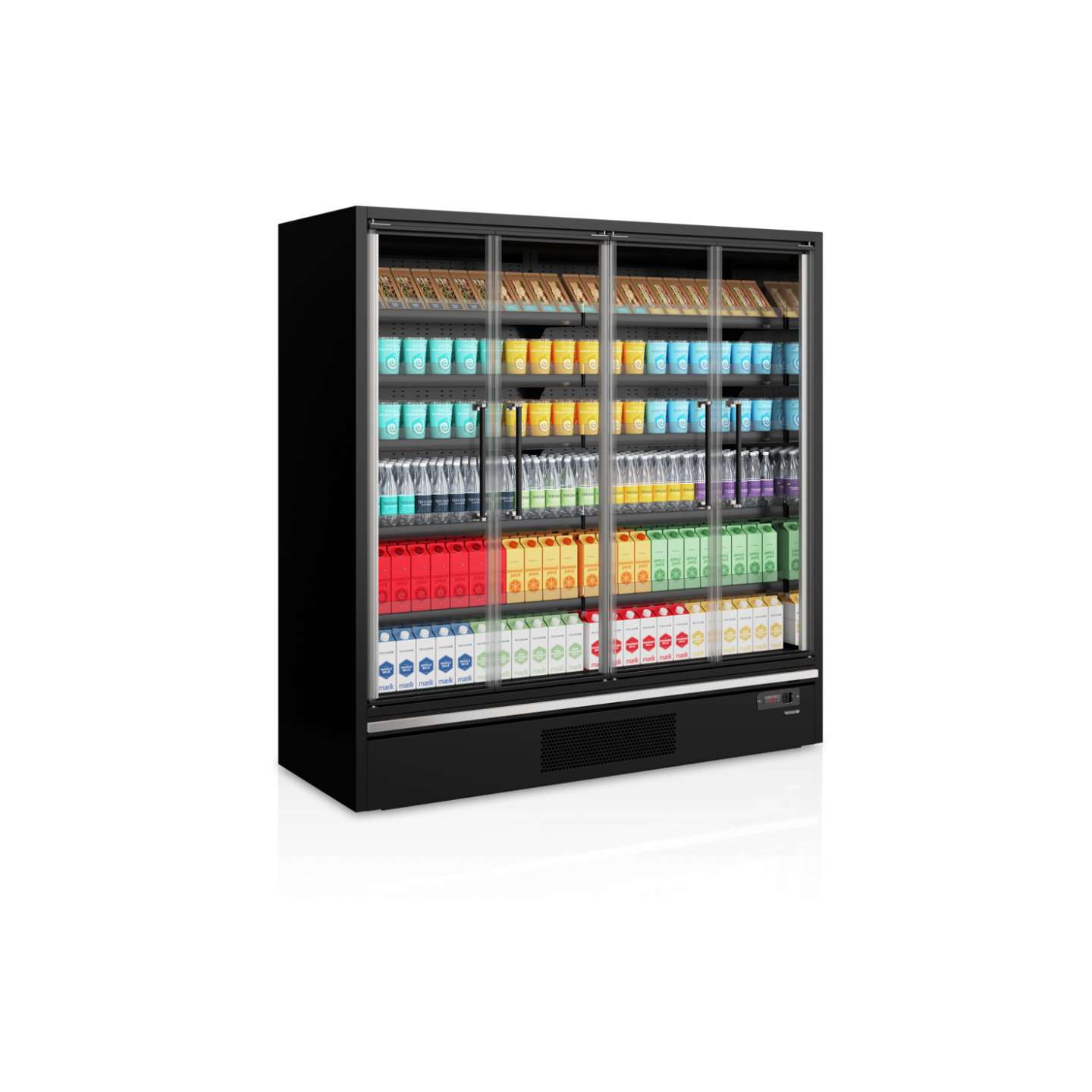 Vitrine réfrigérée pour supermarché à froid positif 1955mm Profondeur 740mm Galaxy  GP20FGD Black TEFCOLD-mondialchr.com