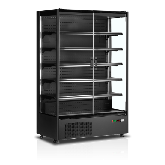 Vitrine réfrigérée pour supermarché à froid positif 1310mm Profondeur 740mm PC1250B TEFCOLD-mondialchr.com