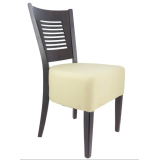 Chaise d'intérieur Amilly en bois assise tapissée en simili cuir beige -par 2 Valero-mondialchr.com