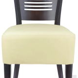 Chaise d'intérieur Amilly en bois assise tapissée en simili cuir beige -par 2 Valero-mondialchr.com